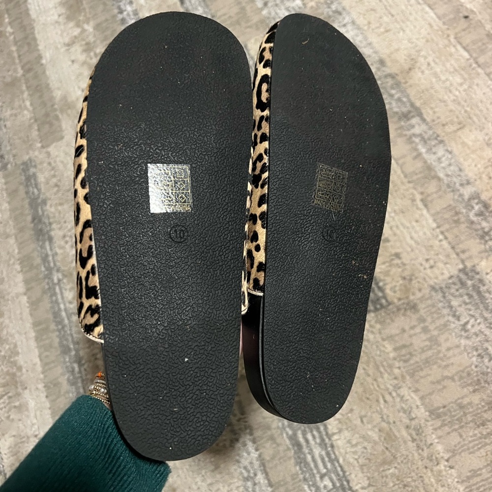 ShuShop Leopard-Print Slip-On Mules with Gold Hardware - Picture 3 of 3